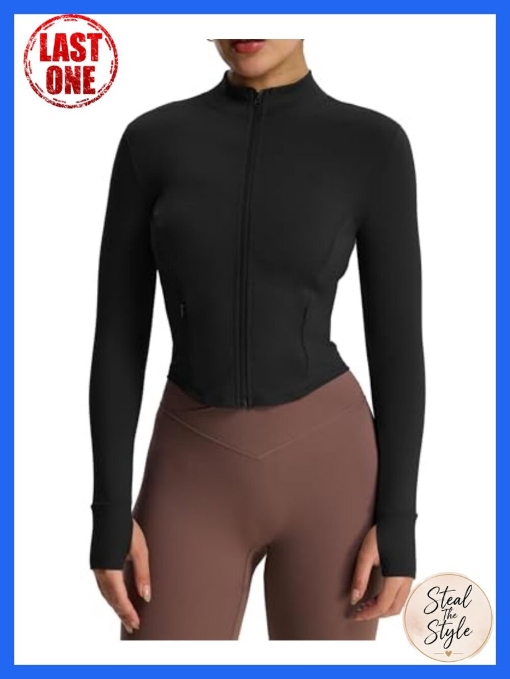 Full Zip Velura Active Jacket Long Sleeve Thumbhole Pockets